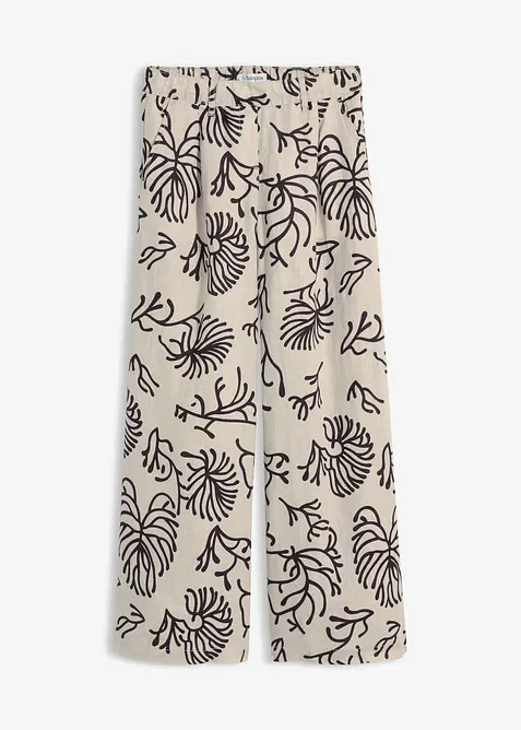 Pantaloni larghi in puro lino, bonprix
