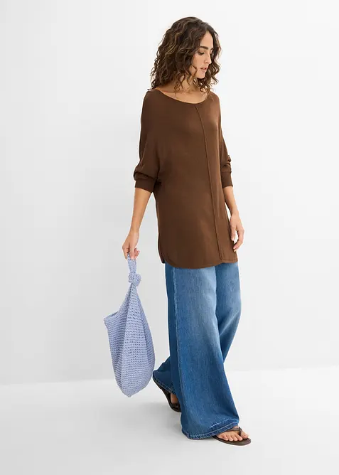 Maglione in filato fine con maniche a 3/4, bonprix