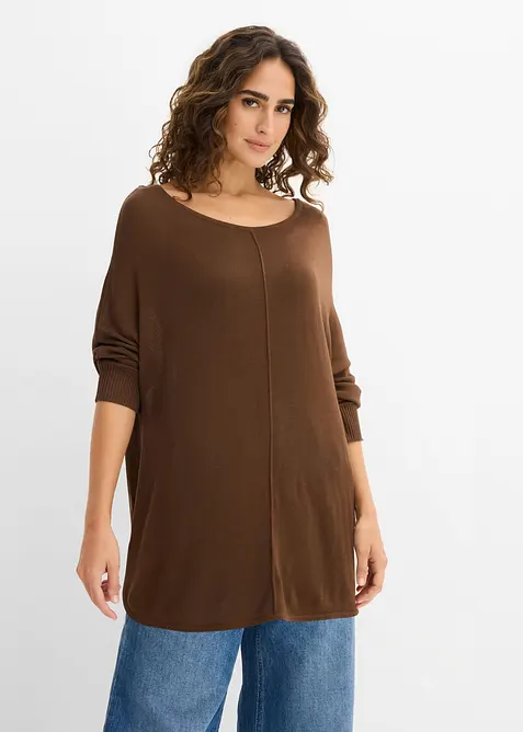 Maglione in filato fine con maniche a 3/4, bonprix
