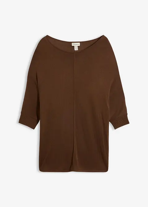 Maglione in filato fine con maniche a 3/4, bonprix