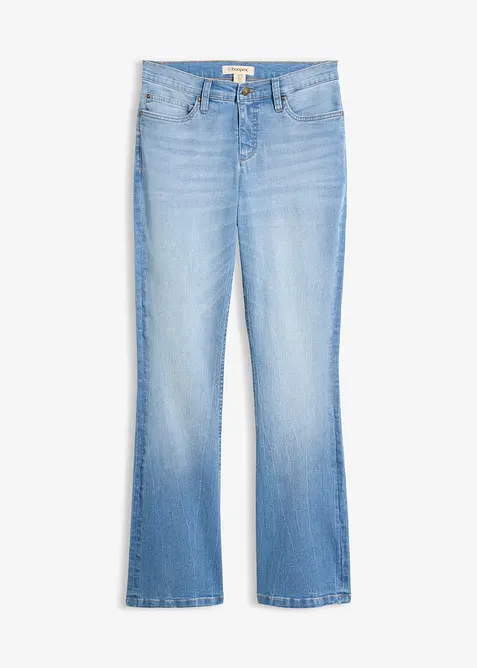 Jeans bootcut elasticizzati confortevoli, vita alta, bonprix