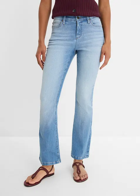 Jeans bootcut elasticizzati confortevoli, vita alta, bonprix