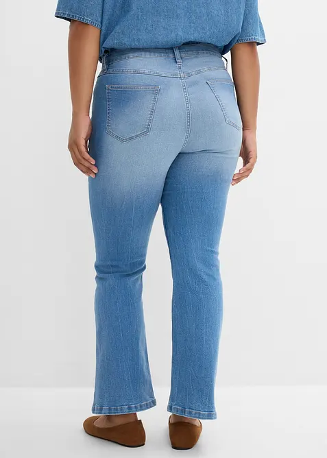 Jeans bootcut elasticizzati confortevoli, vita alta, bonprix