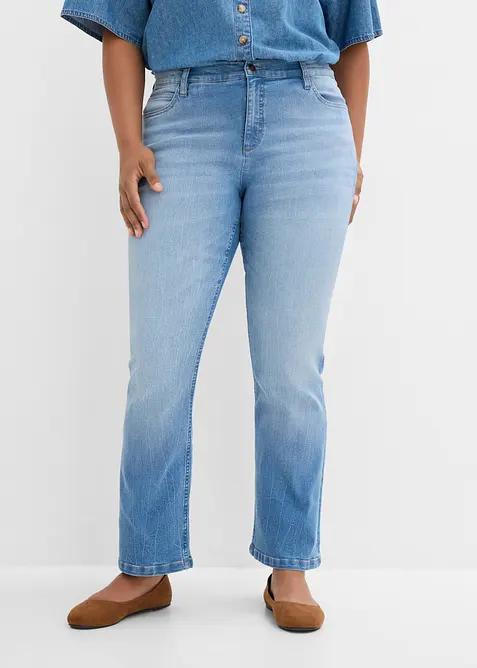 Jeans bootcut elasticizzati confortevoli, vita alta, bonprix