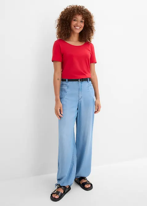 Pantaloni wide leg in Lyocell fluente, bonprix