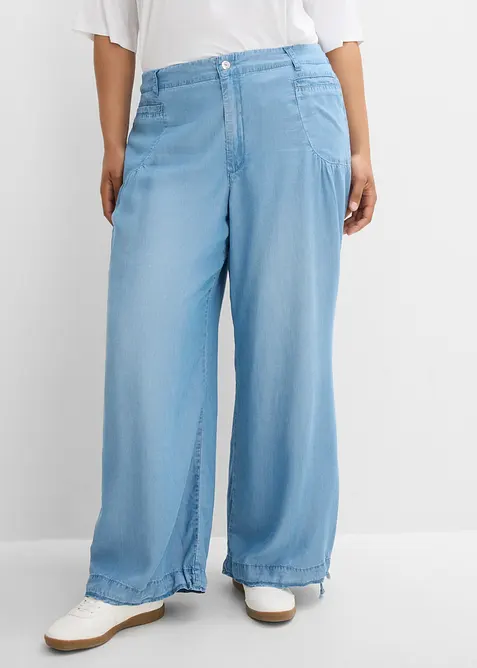 Pantaloni wide leg in Lyocell fluente, bonprix