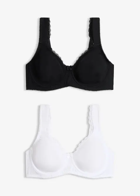 Reggiseno t-shirt minimizer con ferretto e cotone biologico (pacco da 2), bonprix