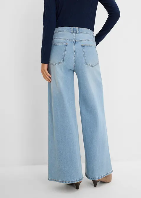 Jeans wide leg, vita media, bonprix