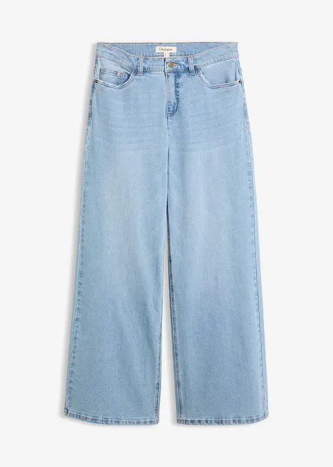 Jeans wide leg, vita media, bonprix