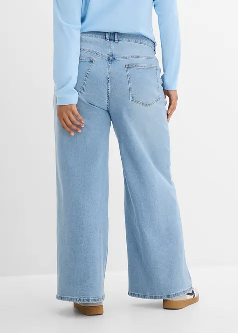 Jeans wide leg, vita media, bonprix