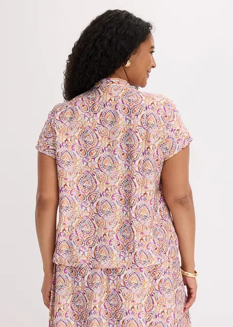 Blusa a maniche corte in misto viscosa, bonprix