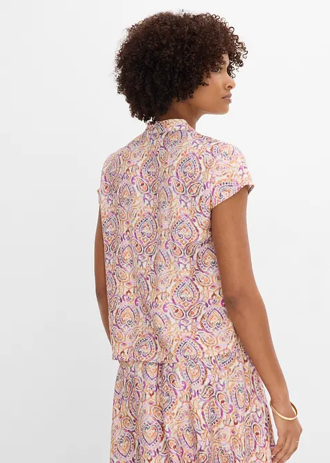 Blusa a maniche corte in misto viscosa, bonprix