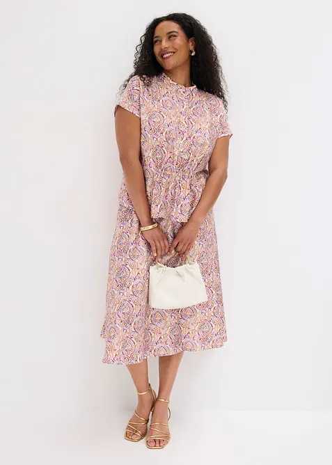 Blusa a maniche corte in misto viscosa, bonprix
