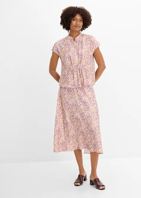 Blusa a maniche corte in misto viscosa, bonprix