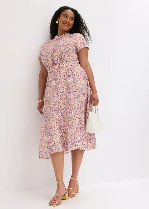 Gonna midi in misto viscosa, bonprix
