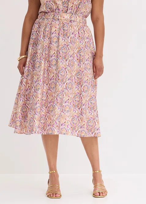 Gonna midi in misto viscosa, bonprix