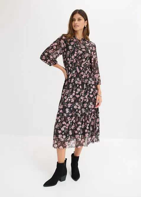 Abito midi in mesh fine, bonprix