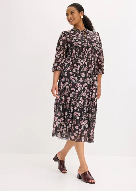Abito midi in mesh fine, bonprix