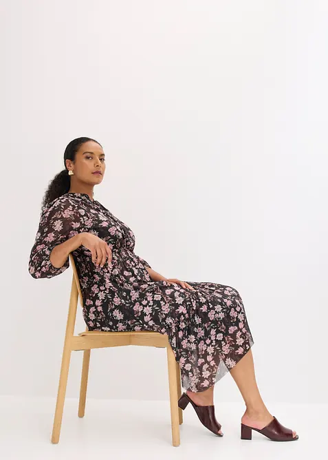 Abito midi in mesh fine, bonprix