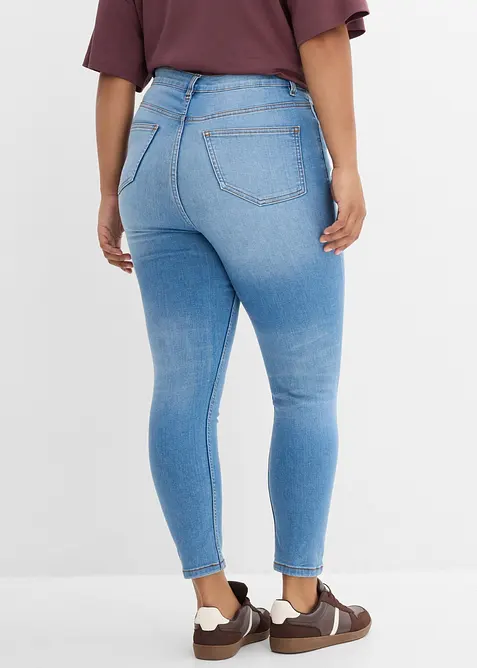 Jeans skinny cropped, vita alta, bonprix