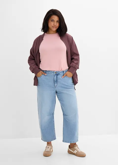 Jeans barrel, vita media, bonprix