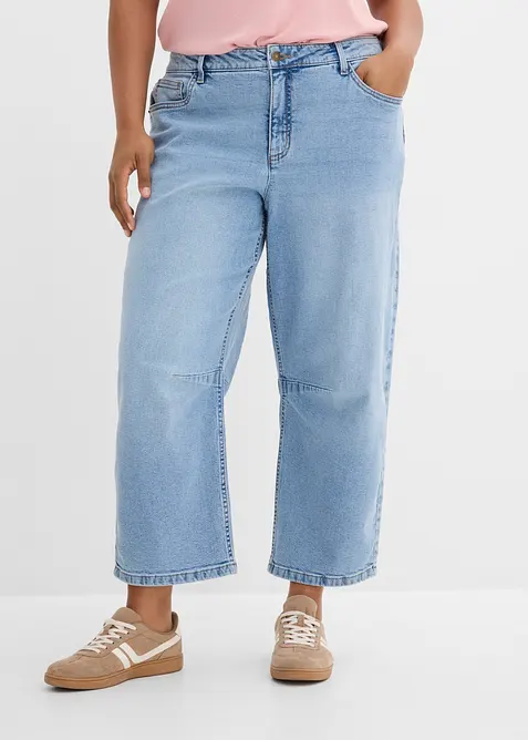 Jeans barrel, vita media, bonprix