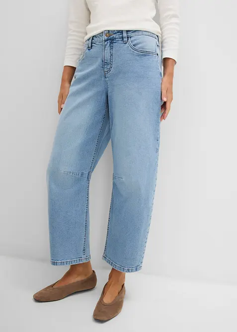 Jeans barrel, vita media, bonprix
