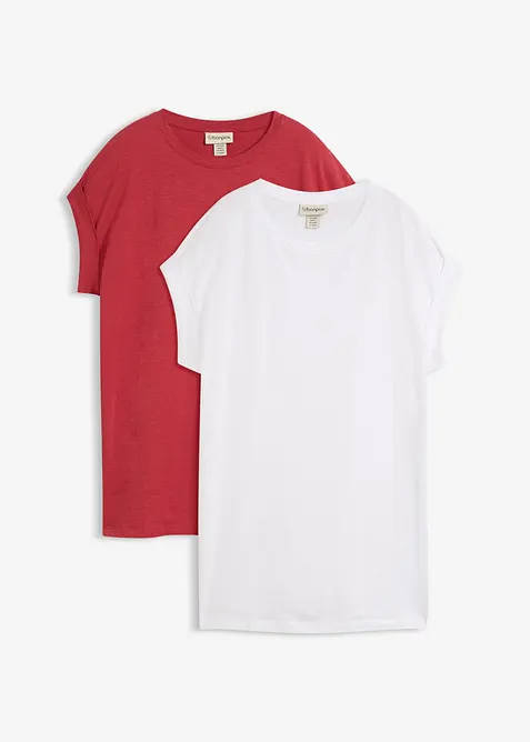 Maglia lunga in puro cotone biologico (pacco da 2), bonprix