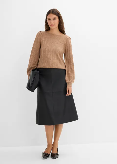 Gonna midi in similpelle, bonprix