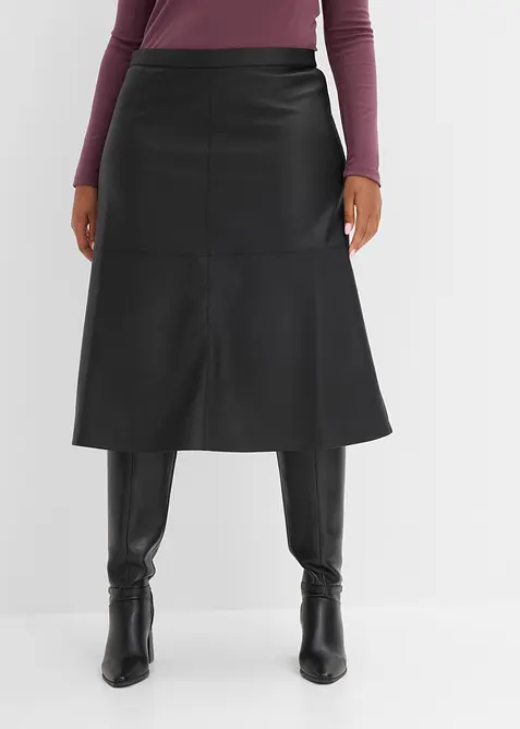 Gonna midi in similpelle, bonprix