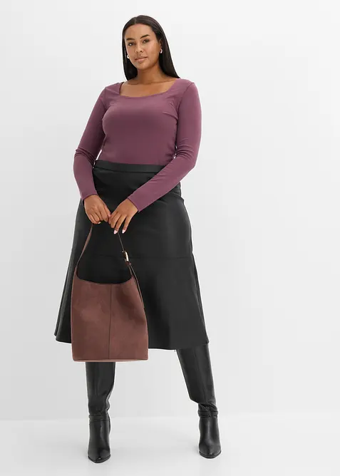 Gonna midi in similpelle, bonprix