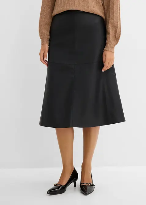 Gonna midi in similpelle, bonprix
