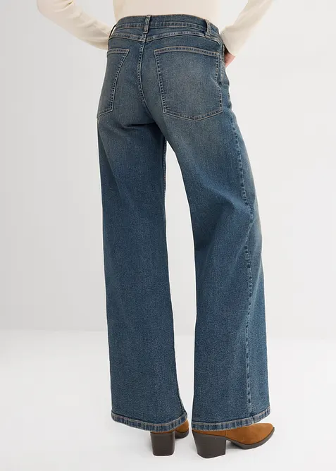 Jeans wide leg, vita alta, bonprix