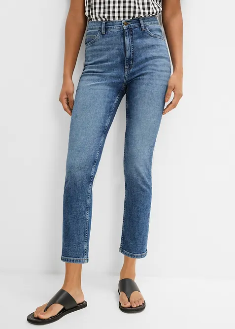 Jeans cropped slim fit, vita alta, bonprix