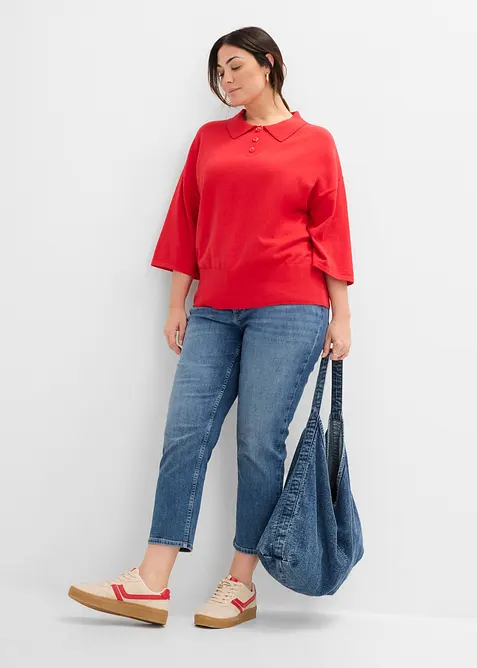Jeans cropped slim fit, vita alta, bonprix