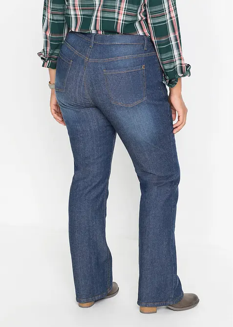 Jeans bootcut termici, vita alta, bonprix