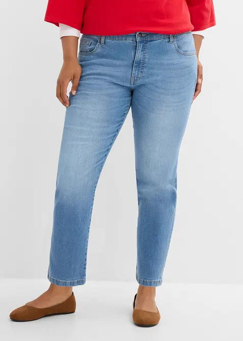 Jeans straight cropped, vita media, bonprix