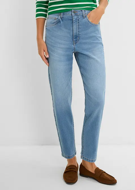 Mom jeans cropped, vita alta, bonprix