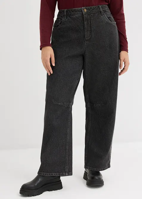 Jeans barrel, vita media, bonprix