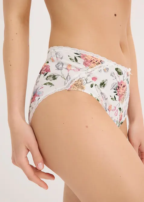 Slip alto con cotone (pacco da 4), bonprix