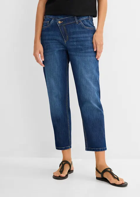 Mom jeans cropped, vita alta, bonprix