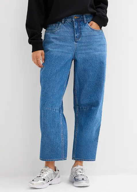 Jeans barrel, vita media, bonprix