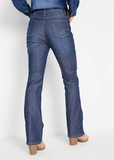 Jeans bootcut termici, vita alta, bonprix