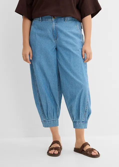 Jeans a palloncino leggeri con vita elasticizzata, vita media, bonprix