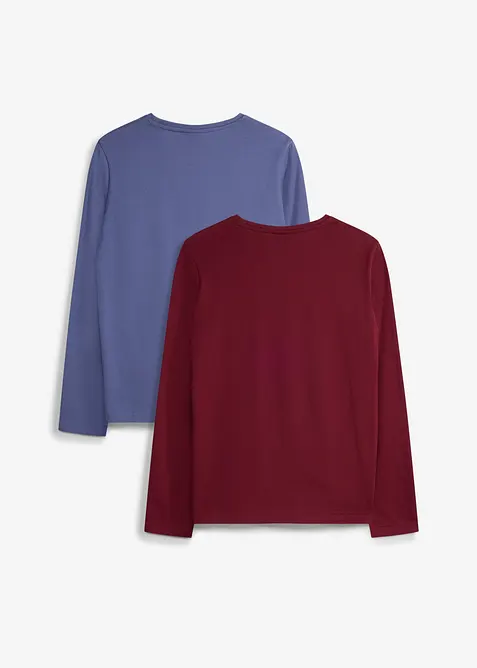 Maglia a maniche lunghe in puro cotone biologico (pacco da 2), bonprix