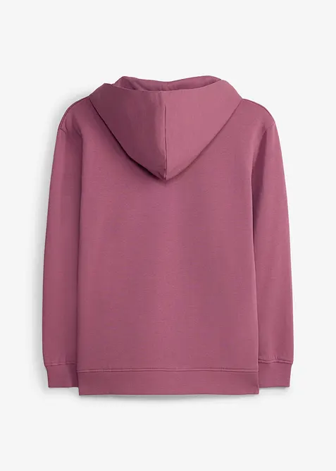 Felpa con zip e cappuccio in morbido misto cotone biologico, bonprix