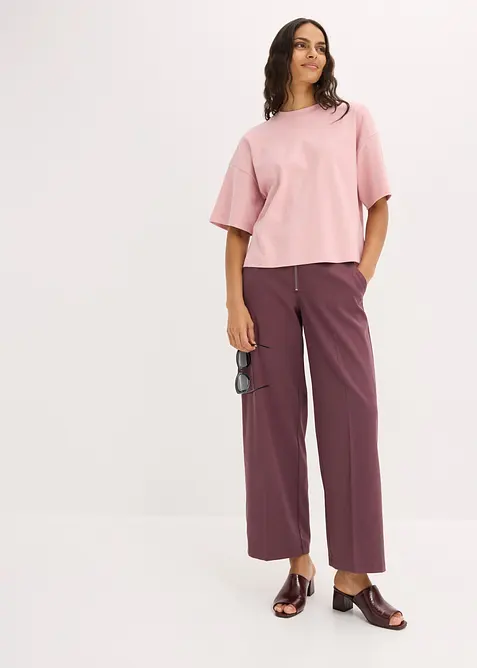 Maxi maglia corta in puro cotone biologico pesante, bonprix