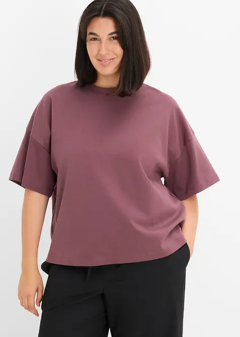 Maxi maglia corta in puro cotone biologico pesante, bonprix