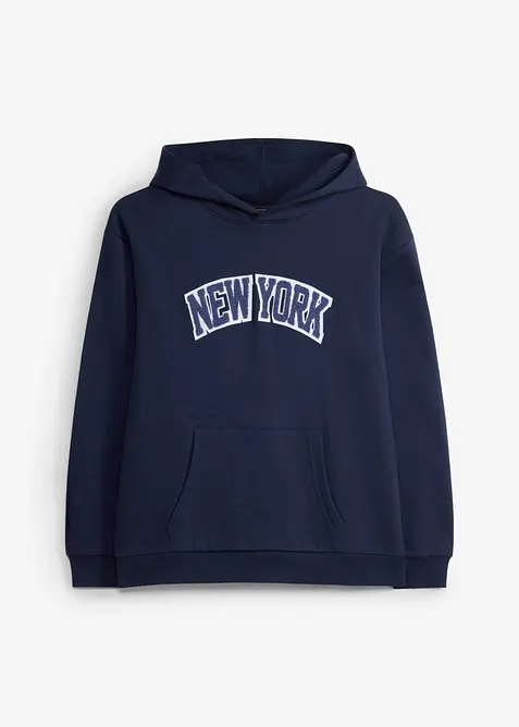 Felpa con cappuccio in puro cotone, bonprix