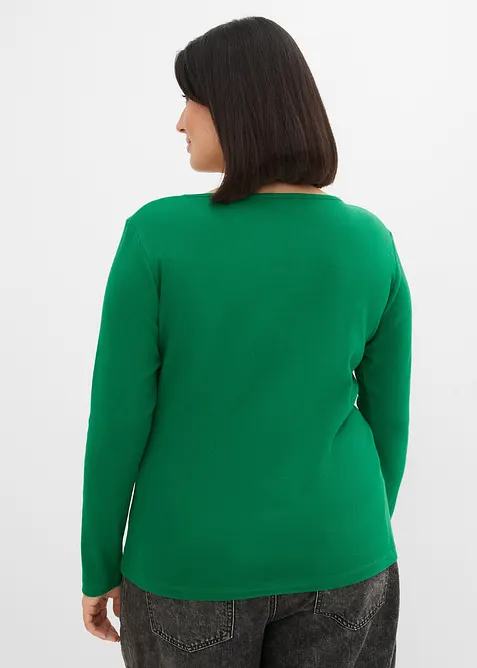 Maglia a costine corta con puro cotone biologico, bonprix